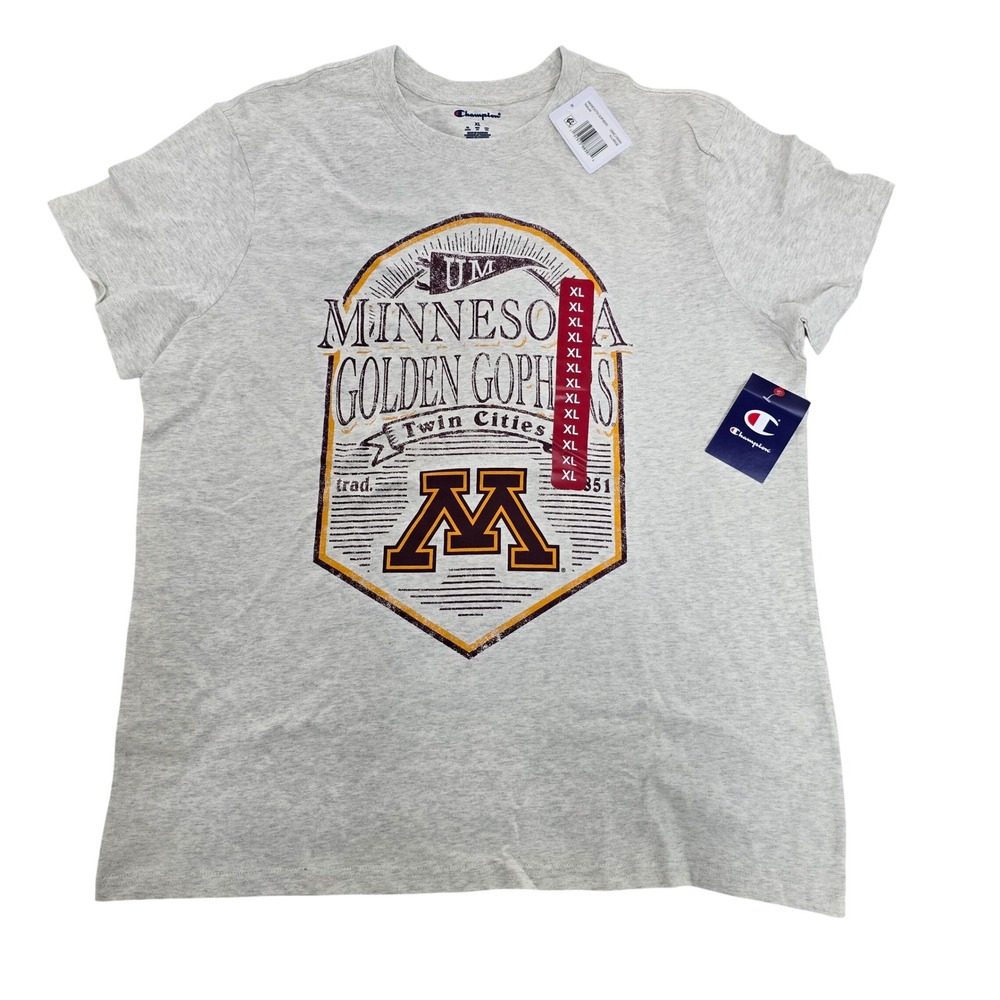 Champion Minnesota‎ Golden Gophers T-Shirt Mens XL Gray NCAA Graphic  NWT - Picture 2 of 6